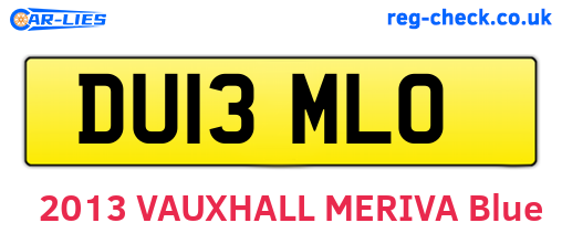 DU13MLO are the vehicle registration plates.