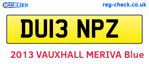 DU13NPZ are the vehicle registration plates.