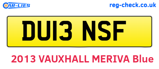 DU13NSF are the vehicle registration plates.