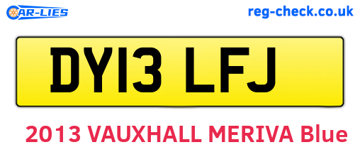 DY13LFJ are the vehicle registration plates.