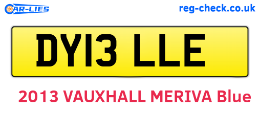 DY13LLE are the vehicle registration plates.