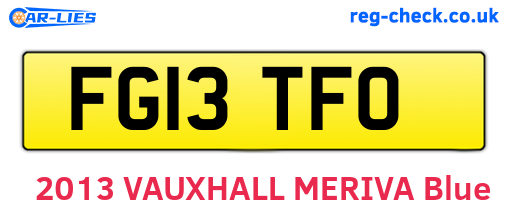 FG13TFO are the vehicle registration plates.