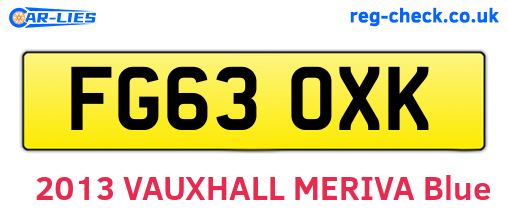 FG63OXK are the vehicle registration plates.