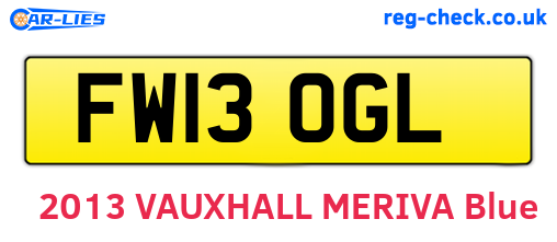 FW13OGL are the vehicle registration plates.