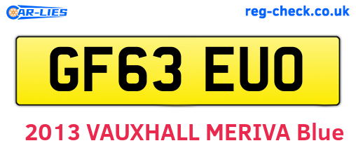 GF63EUO are the vehicle registration plates.