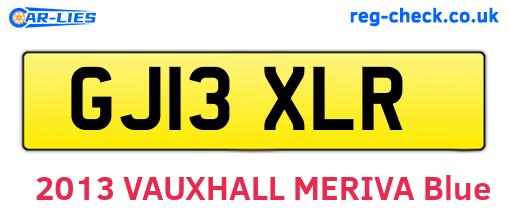 GJ13XLR are the vehicle registration plates.