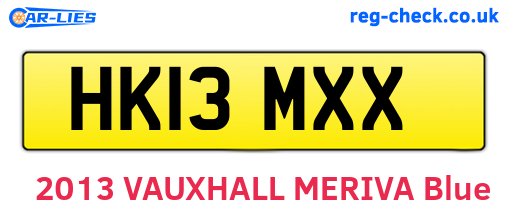 HK13MXX are the vehicle registration plates.
