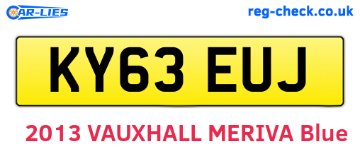 KY63EUJ are the vehicle registration plates.