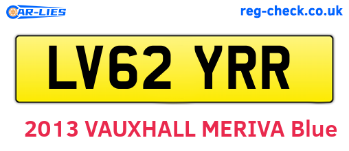 LV62YRR are the vehicle registration plates.