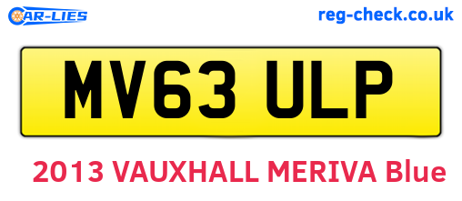 MV63ULP are the vehicle registration plates.