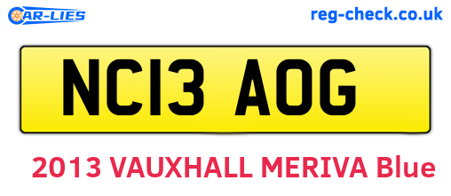 NC13AOG are the vehicle registration plates.