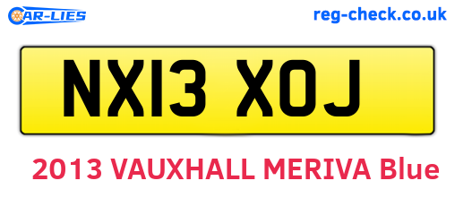NX13XOJ are the vehicle registration plates.