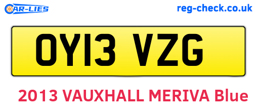 OY13VZG are the vehicle registration plates.