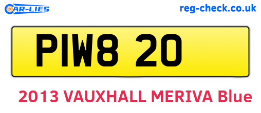 PIW820 are the vehicle registration plates.