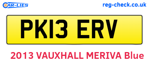 PK13ERV are the vehicle registration plates.