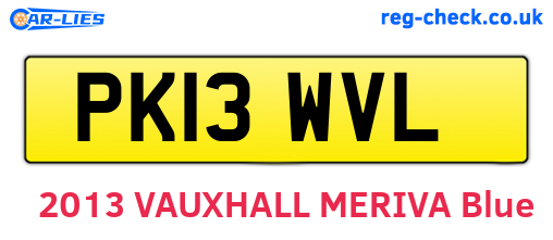 PK13WVL are the vehicle registration plates.