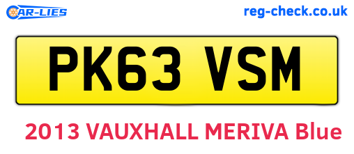 PK63VSM are the vehicle registration plates.
