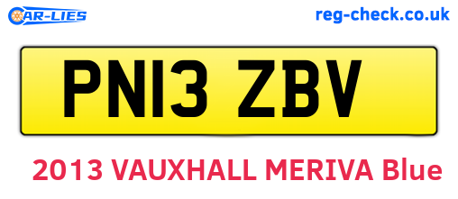 PN13ZBV are the vehicle registration plates.