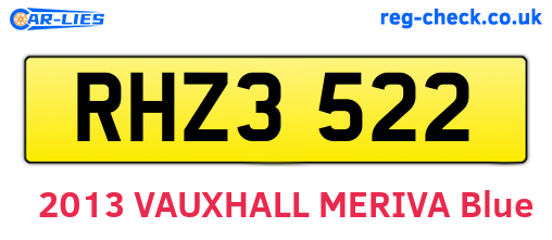 RHZ3522 are the vehicle registration plates.