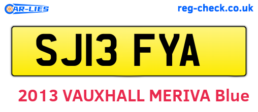 SJ13FYA are the vehicle registration plates.