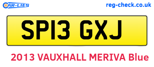 SP13GXJ are the vehicle registration plates.