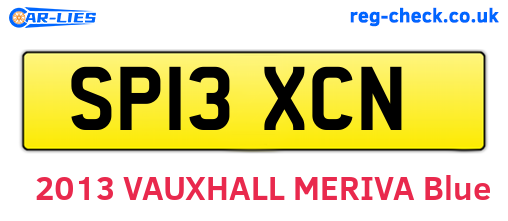 SP13XCN are the vehicle registration plates.
