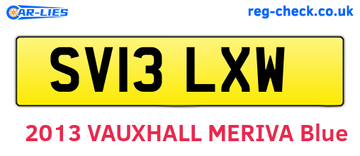 SV13LXW are the vehicle registration plates.