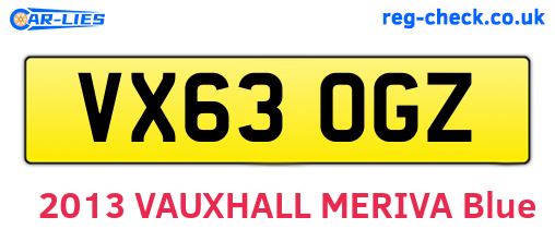 VX63OGZ are the vehicle registration plates.