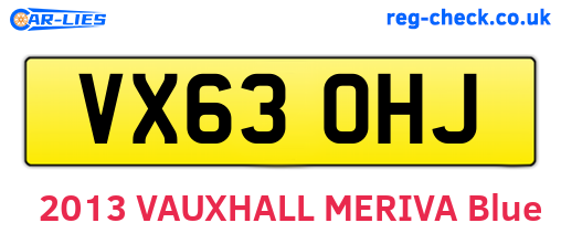 VX63OHJ are the vehicle registration plates.