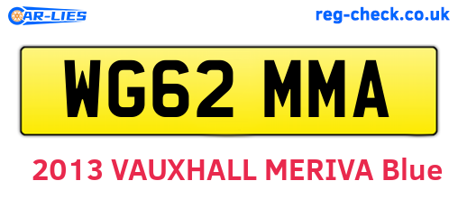 WG62MMA are the vehicle registration plates.