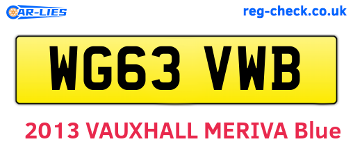 WG63VWB are the vehicle registration plates.