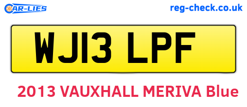 WJ13LPF are the vehicle registration plates.