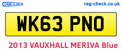 WK63PNO are the vehicle registration plates.