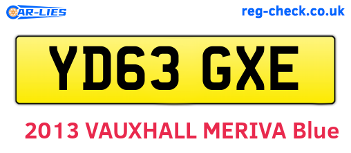 YD63GXE are the vehicle registration plates.