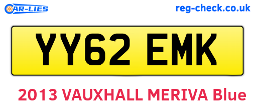 YY62EMK are the vehicle registration plates.