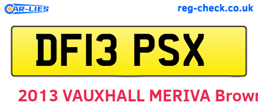 DF13PSX are the vehicle registration plates.