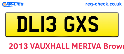 DL13GXS are the vehicle registration plates.