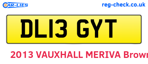DL13GYT are the vehicle registration plates.