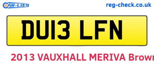 DU13LFN are the vehicle registration plates.