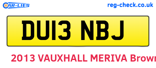 DU13NBJ are the vehicle registration plates.