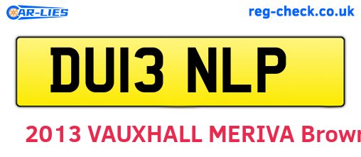 DU13NLP are the vehicle registration plates.