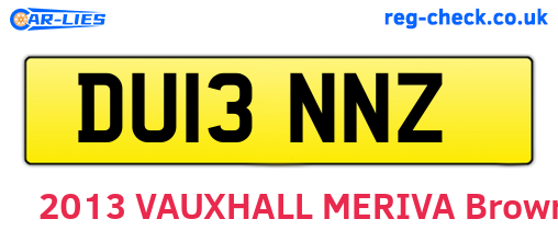 DU13NNZ are the vehicle registration plates.