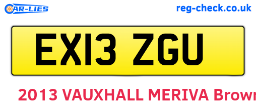 EX13ZGU are the vehicle registration plates.