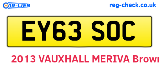 EY63SOC are the vehicle registration plates.