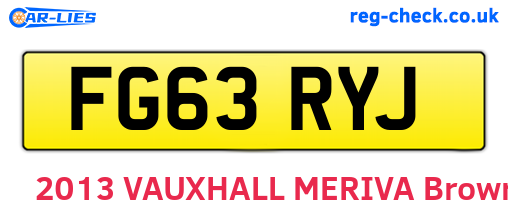 FG63RYJ are the vehicle registration plates.