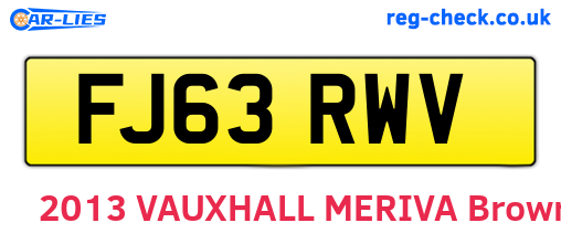 FJ63RWV are the vehicle registration plates.