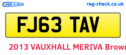 FJ63TAV are the vehicle registration plates.