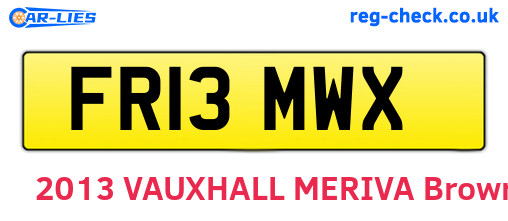 FR13MWX are the vehicle registration plates.