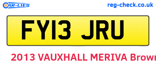 FY13JRU are the vehicle registration plates.