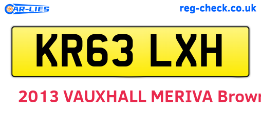 KR63LXH are the vehicle registration plates.